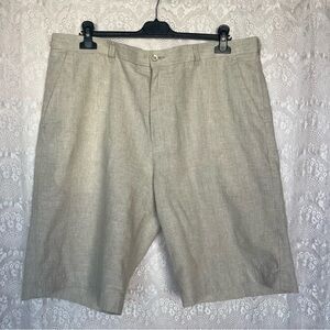 Cubavera Men's, 10" Cargo Linen Blend Shorts, Natural Linen, Size 40